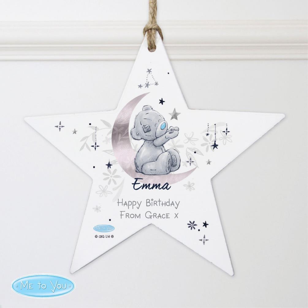 Personalised Moon & Stars Me to You Wooden Star Decoration Extra Image 3